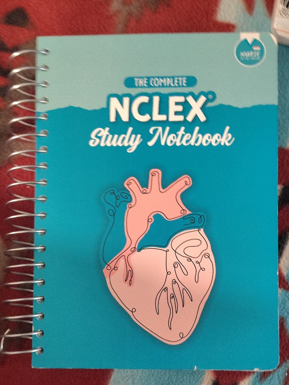 NCLEX Study Notebook with Pink Heart Design - Teal Cover